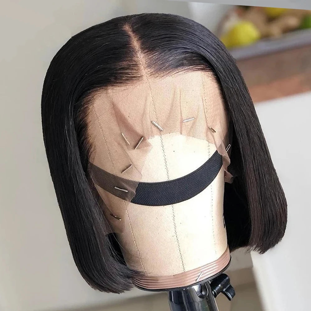 Straight Bob Glueless Wig Human Hair Brazilian Pre cut Lace Wigs 13x6 Lace Frontal Wigs For Women 13x4 HD Lace Short Bob Wigs