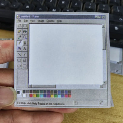 50Pages/book Retro Computer Drawing Tool Pattern Sticky Note Pad，DIY Self-Adhesive Memo，Student Office Message Paper Notepad