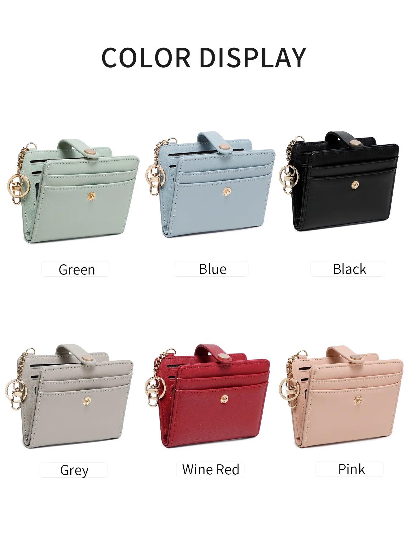 Classic Women's Short Wallet RFID Blocking Small Bifold Wallet Luxury Leather Pocket Credit Card/Card Holder Coin Purse Keychain