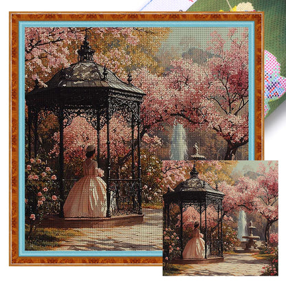 Full Embroidery cotton Thread 11CT Printed Girl Cross Stitch Kit Art 50x50cm