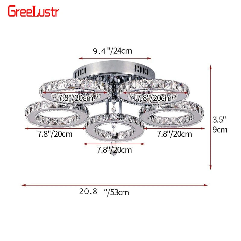 Modern Crystal Led Ceiling Chandelier Light RC With Remote Control Pendant Lights Home Decor for Bedrom Luminaire Light Fixtures