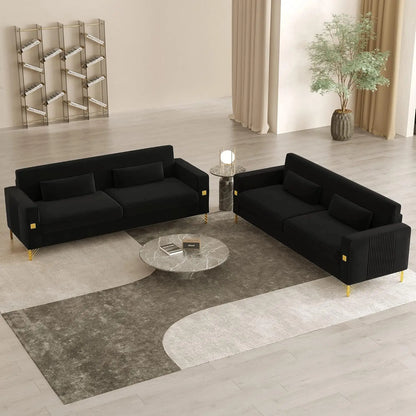 85.63" Velvet Sofa,Modern Loveseat Couch with Pillows Set of 2 for Living Room,Bedroom,Apartment Furniture with, Customized