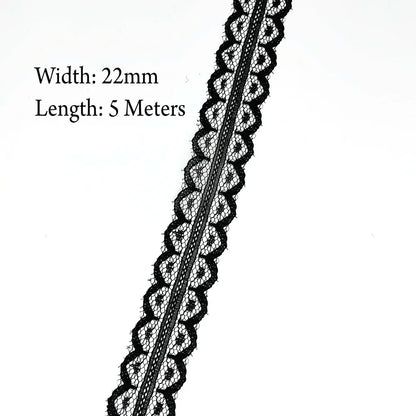 5 Meters White Black Lace Ribbon Assorted Pattern Trims for Gift Wrapping Christmas Wedding Decorations DIY Crafts Sewing Supply