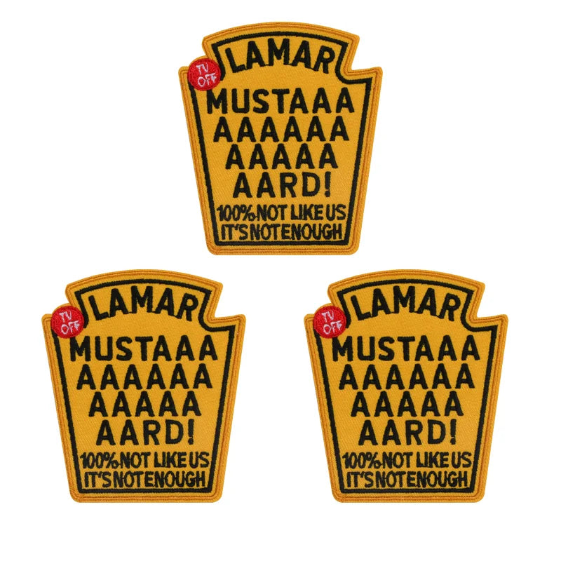 3 Pieces of Prideful Iron-On Patches, Mustaaaard!, Patches to Sew on Hats, Embroidered Patches, Perfect for Jackets, Jeans, Hoodies and Bags, DIY Cute Patches for Men and Women