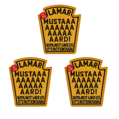 3 Pieces of Prideful Iron-On Patches, Mustaaaard!, Patches to Sew on Hats, Embroidered Patches, Perfect for Jackets, Jeans, Hoodies and Bags, DIY Cute Patches for Men and Women
