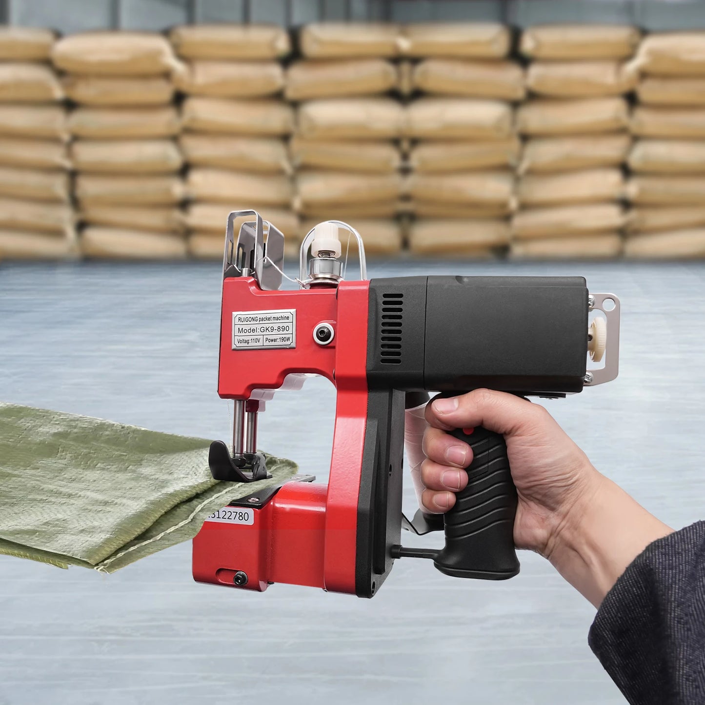 190W Electric Sewing Machine, 1800 rpm Portable Bag Sewing Machine, Knitted Bag Sealing Closing Packing Machine