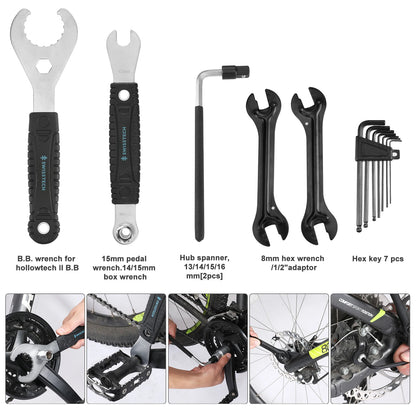 Swiss+Tech 30 Piece Bike Repair Tool Kit, Bicycle Maintenance Tool Set with Storage Case, Bike Accessories for Mountain