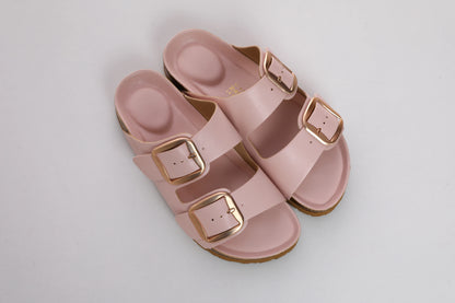 SUFU Women's Summer Comfortable Slip-On Slippers with Adjustable Buckle Straps - Open-Toe PU Sandals Casual Shoes