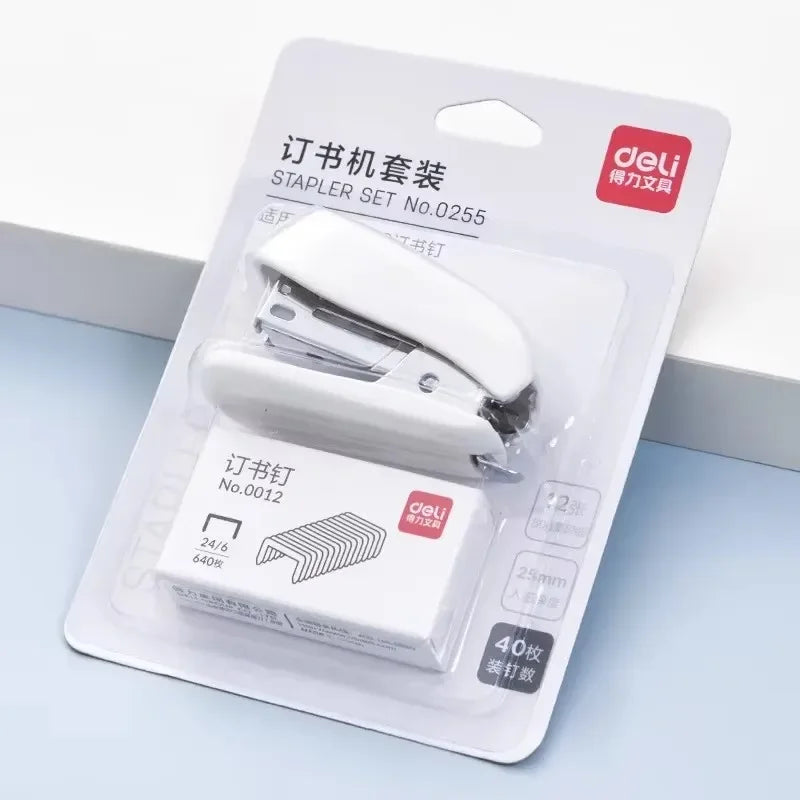 1pc Cute Macaron Color Mini Stapler for Student Stationery Combo Set Convenient Small Stapler and Staples for Binding Paper