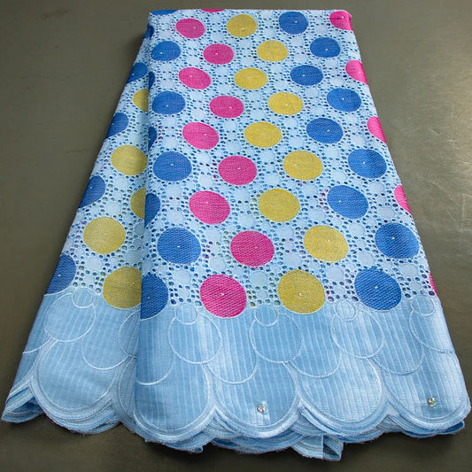 Wholesale Cotton Nigerian Embroidered Dry Lace Fabric 2025 High Quality African Lace Fabric 5 Yards Weeding Dress for Women Sew