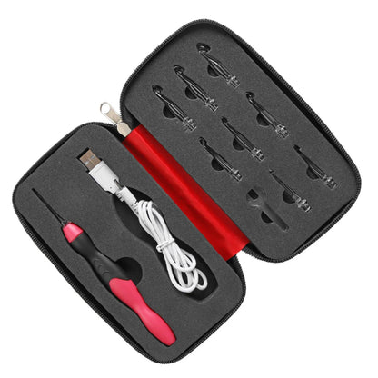 9 in 1 Light Up Crochet Hook Set USB Rechargeable Ergonomic Crochet Hooks LED Luminous Knitting Hook Tools With Case Sewing Tool