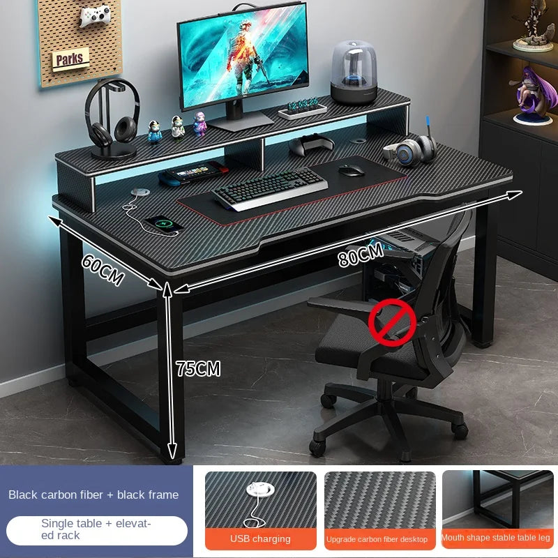 Shelf Living Room Office Desk Storage Standing Floor Metal Arbenic Computer Desks European Black Mesa De Escritorio Furniture