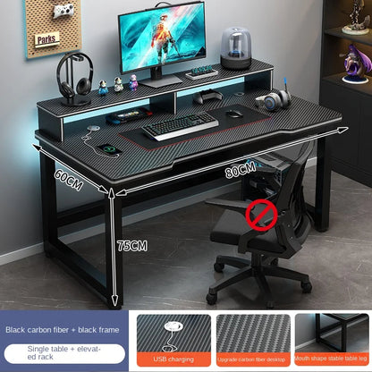 Shelf Living Room Office Desk Storage Standing Floor Metal Arbenic Computer Desks European Black Mesa De Escritorio Furniture
