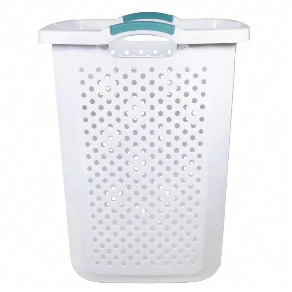 Plastic laundry basket, white, adult/youth
