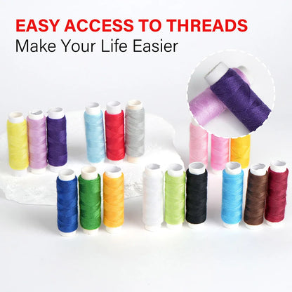 Sewing Kit - Mixed Color Canvas Sewing Kit - Portable, Mini, Basic - Travel, Everyday Repairs, Emergencies - Anyone Who Sews, Tr