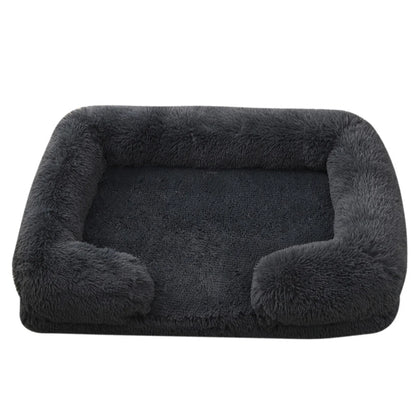 Square Dog Bed Plush Pet Bed Winter Thickened Pad House for Dogs Bed Cat Sofa for Flyffy Dogs Sleeping Bed Sofa Removable Mat