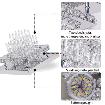 Modern Ceiling Light Led Crystal Chandelier Living Room Bedroom Lustre Aisle Luminaire Home Decor Pendant Lamp Hanging Fixture