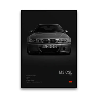 2-A1 Famous Cars G80 M3C Canvas Wall Art Print Poster E30 M3 Z8 Decorative Mural Modern Home Decor Birthday Gift Unframed