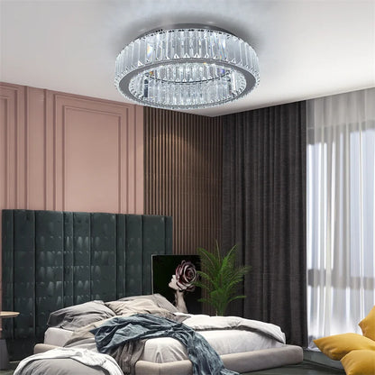 Indoor Crystal Led Ceiling Lamp Modern Luxury Chandelier Bedroom Living Room Decor Remote Control Dimming Hanging Light Lustre