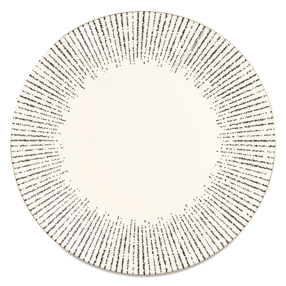 Stoneware Dinner Plate Unique Pattern Durable Ceramic Round Serving Plate Dishwasher Safe Ideal Daily Use Special Gatherings