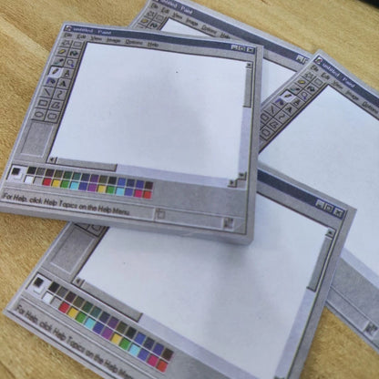 50Pages/book Retro Computer Drawing Tool Pattern Sticky Note Pad，DIY Self-Adhesive Memo，Student Office Message Paper Notepad