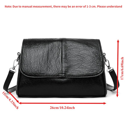 Retro Oil Wax Leather Crossbody Bag,with Textured and Vintage Feel,Simple and Elegant Flap Design,and Adjustable Shoulder Strap