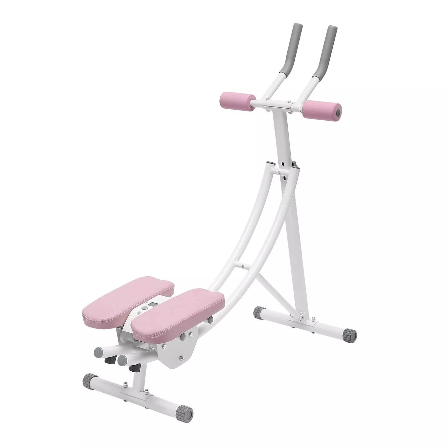 Pink Purple Dual-Track Abdominal Trainer - Home Fitness Equipment with Adjustable Resistance