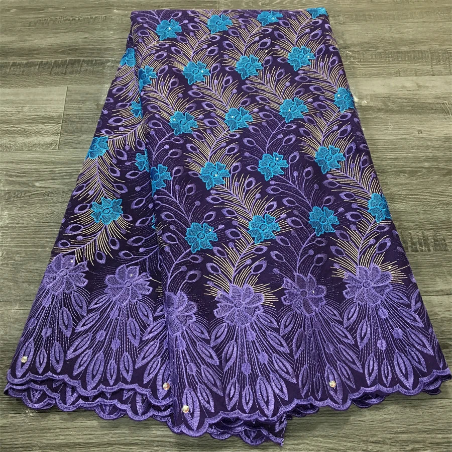 2025 High Quality New African Cotton Lace Fabric in Switzerland Nigerian Swiss Voile Lace Women Dresses Material for Sew