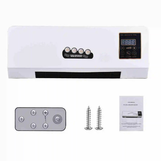 Air Conditioning Heater Fan Combo 2 in 1 Heating Nature Wind Timing Digital Display Wall Mounted Space Heater for Home Office
