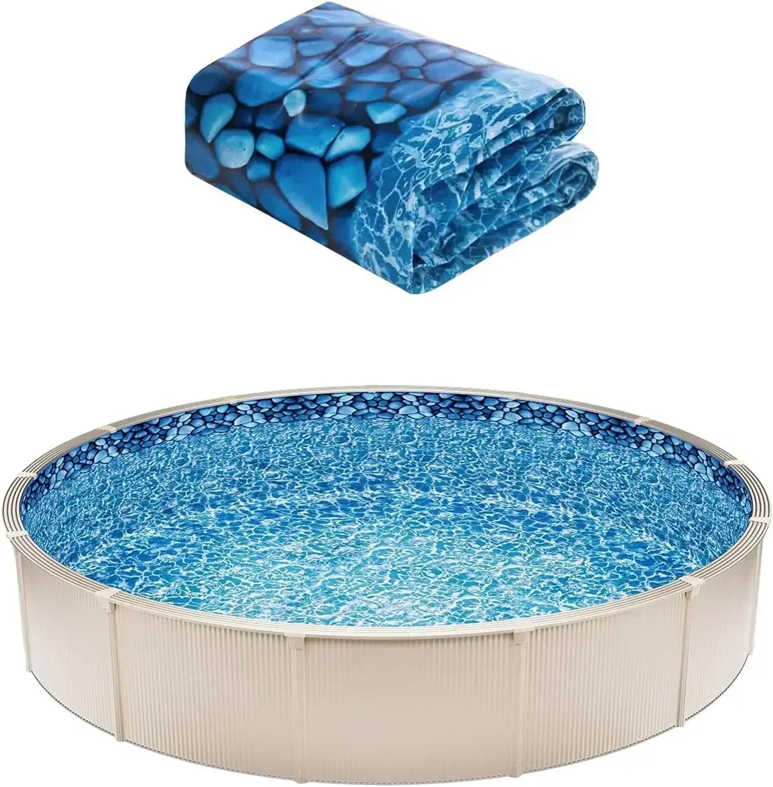Durability Big deal 24-ft Round Above Ground Pool Liner, Unibead Pool Liners, Standard Gauge, 52inch Wall Height, Designed for S