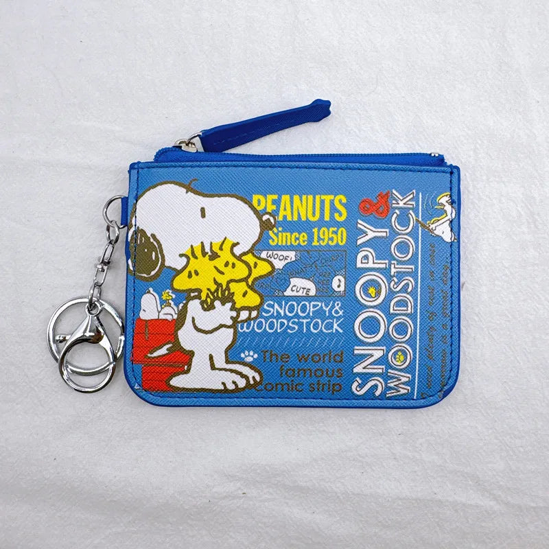 Snoopy Coin Purses Charlie Brown Cute Wallet Women Leisure Woodstock Zipper Card Holder Coin Pouch Lady Cases Giirls
