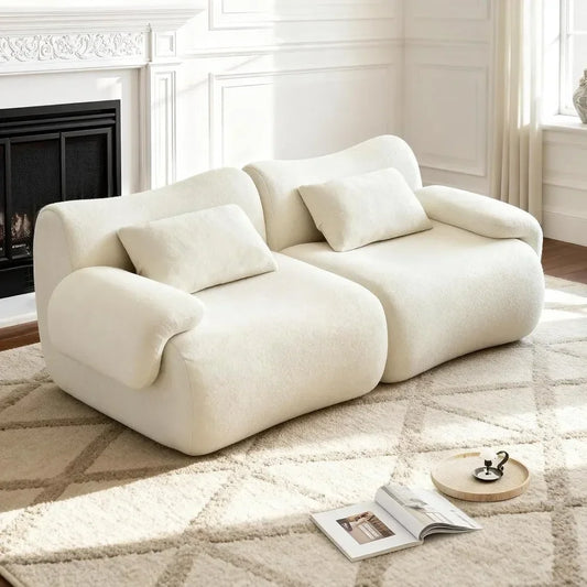 79" Boneless Cloud Couch, Modular Sectional Sofa with Throw Pillows, Deep Seat Sectional Sofa 2 Seater for Living Customized