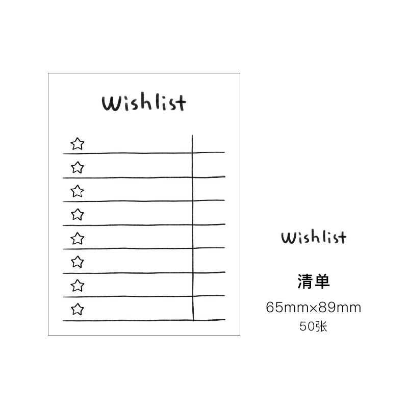 Journamm-Simplicity Cute Styles Memo Pad, Scrapbooking Decoration, Office Supplies, Creative Stationery Planner, Sticky Notes,