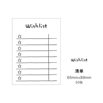 Journamm-Simplicity Cute Styles Memo Pad, Scrapbooking Decoration, Office Supplies, Creative Stationery Planner, Sticky Notes,