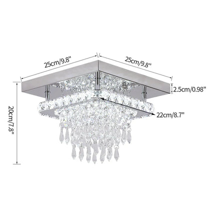 Modern Luxury Crystal Lamp LED Ceiling Pendant 2nd Floor Hall Indoor Chandelier Home Decoration Kitchen Lighting Simple Dimmer
