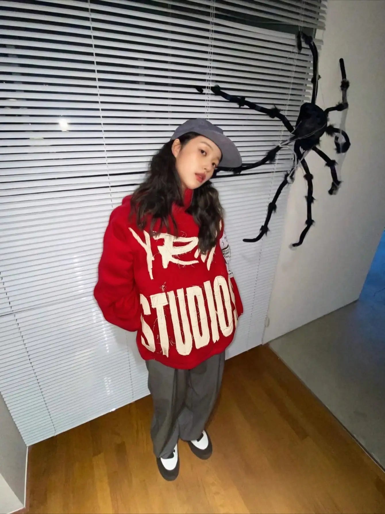 Oversized Hoodies with Embroidered Letters for Men. Y2K Street Hip-hop Style Red Hoodie Fall Jacket for Couples.