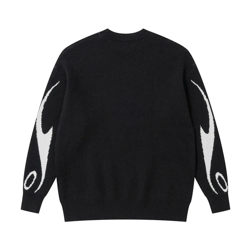 Autumn Winter Women Retro Pullover Sweater Fashion Long Sleeve Star Pattern Y2K Sweater Lady Casual Harajuku Knit Sweater Unisex