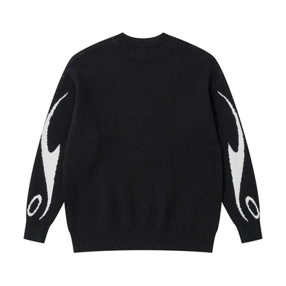 Autumn Winter Women Retro Pullover Sweater Fashion Long Sleeve Star Pattern Y2K Sweater Lady Casual Harajuku Knit Sweater Unisex