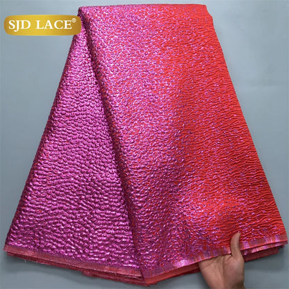 SJD LACE African Nigerian Brocade Lace Fabrics 2025 US Shipping Jacquard French Damask Lace For Sewing Women Party Dresses 4152