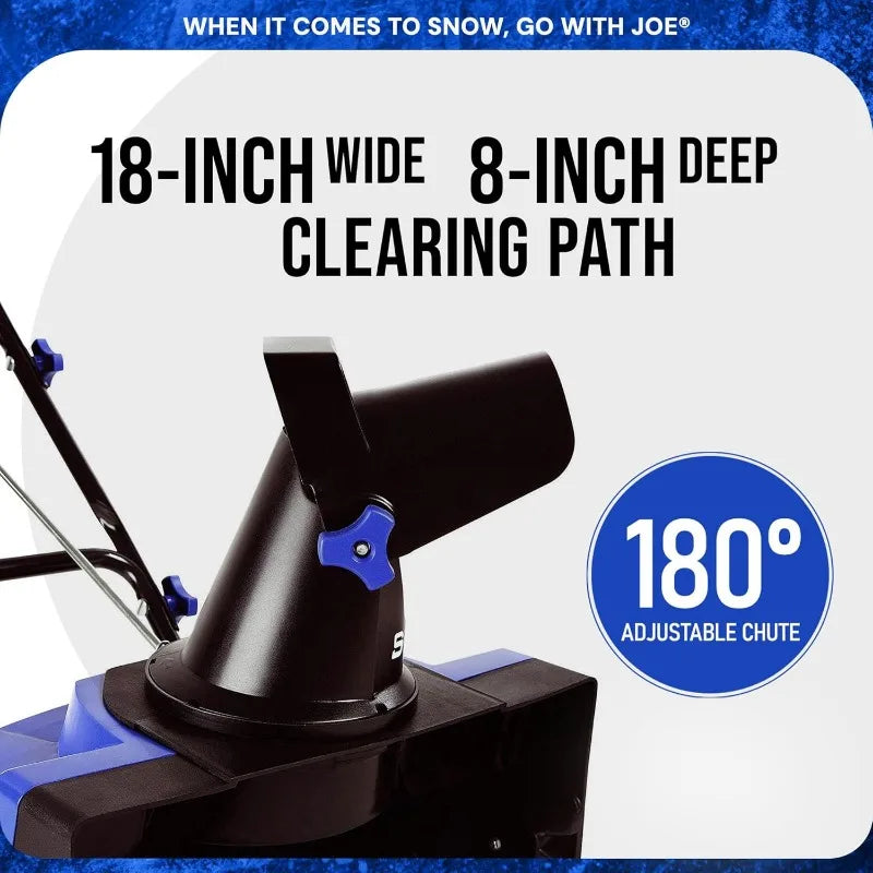 Snow Joe Electric Snow Blower, Push hrower for Driveway Snow Removal, Blue
