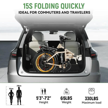 home.1000W Folding Electric Bike,48V 20AH Removable Battery E Bike,30+MPH,80 Miles Max Range Electric Bike for Adults,20" Fat Ti