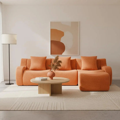 115" Modular Boneless Sectional Sofa, L-Shape Boneless Couch for Living Room and Apartments, 32D High Density, Customized