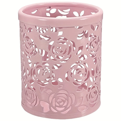 1pc Rose Flower Pen Holder, Durable, Wear-Resistant Desk Organizer for Students, Teachers, and Office Supplies, Stationery Rack