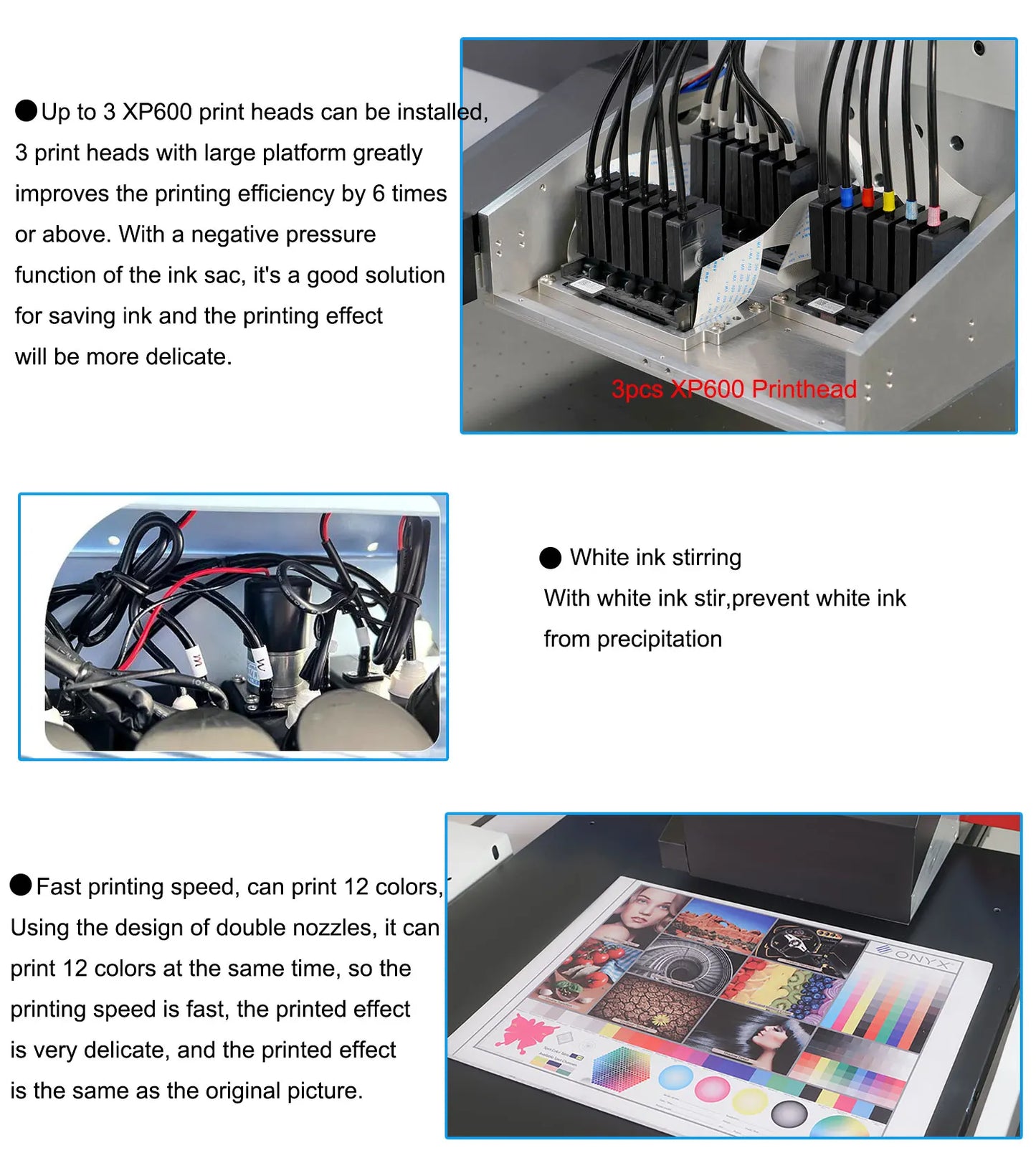 A1 UV 6090 UV Printer EPSON 3PC XP600 Automatic Flatbed Printing +Rotary Axis+CMYKW+LC+LM+V