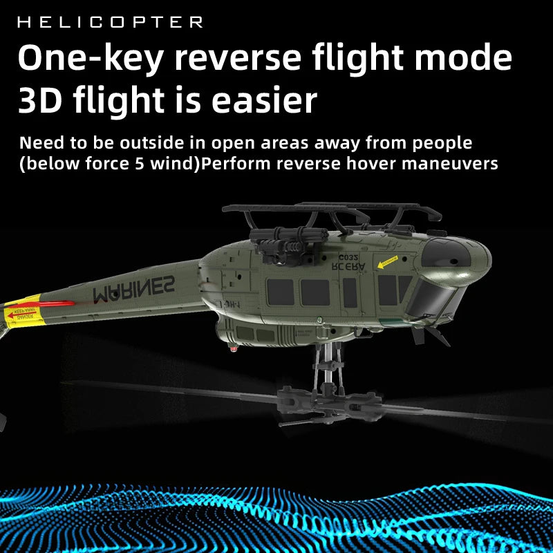 UH-1 C032 2.4G Remote Control Helicopter Six Channel Six Axis Gyroscope One Click Inverted Aerobatic Helicopter Toy Gift