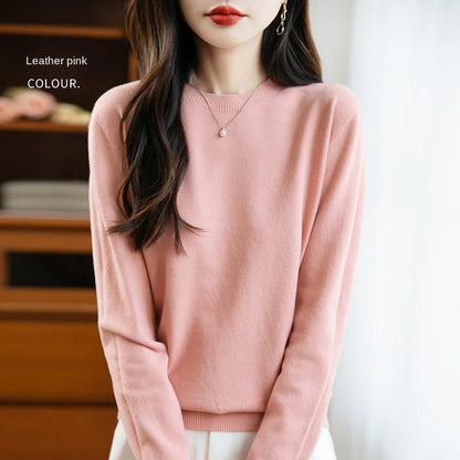 Women 22 colors weater O-neck Autumn Winter Basic 100% Andy velvet Warm Casual Pulls Jumpers Korean FashionSpring Knitwear 2025