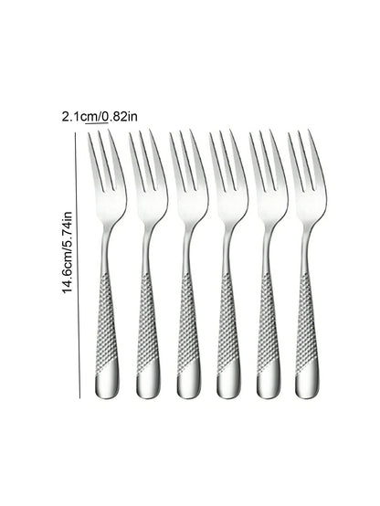 6pc/30pc Stainless steel silver high-end star diamond tableware set knife, fork and spoon dessert fork and spoon