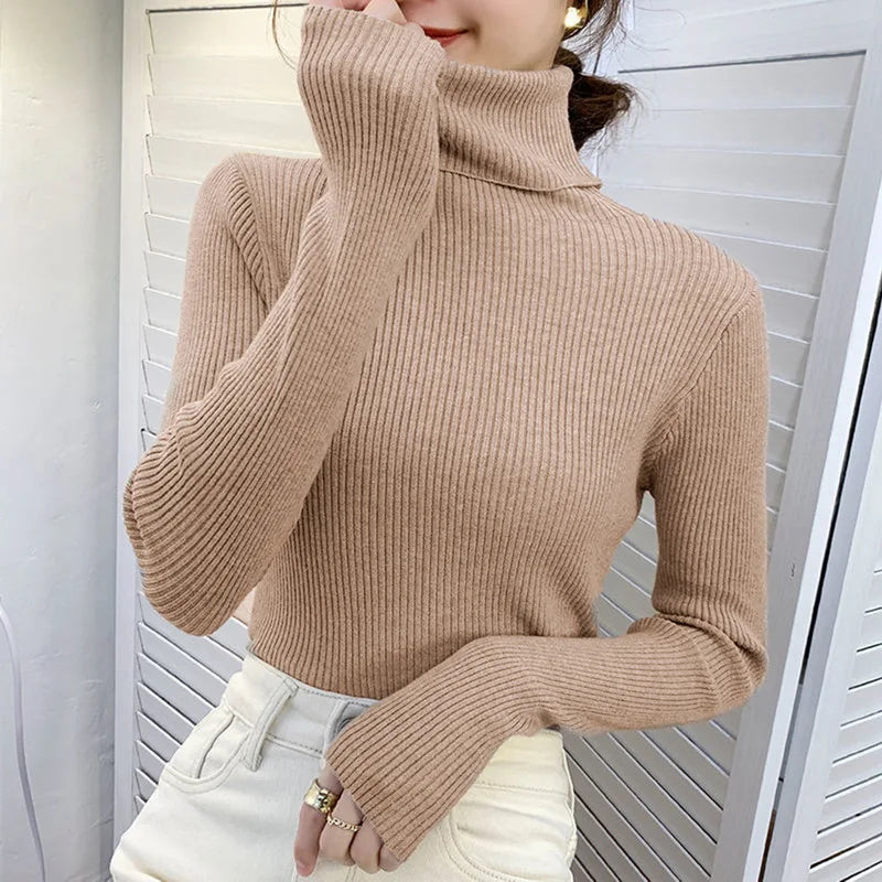 Heliar Women Fall Turtleneck Sweater Knitted Soft Pullovers Cashmere Jumpers Basic Soft Sweaters For Women 2025 Autumn Winter