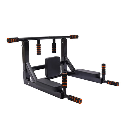 Wall Mounted Pull Up Bar Training Equipment Fitness Dip Stand Supports to 440 Lbs for for Indoor Home Gym Workout