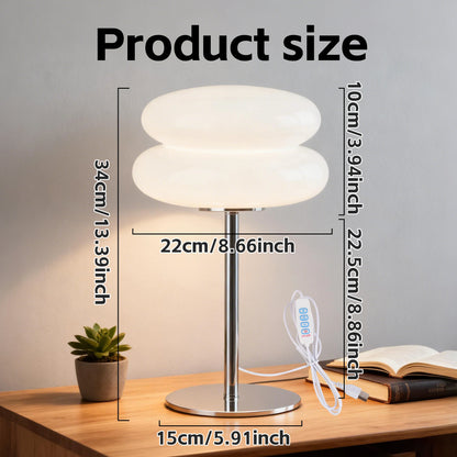 Bedroom Mushroom lamp, Medieval Modern Bedside Table lamp, dimmable Retro Egg Tart Headlight, Unique Home Mushroom Decoration Ae